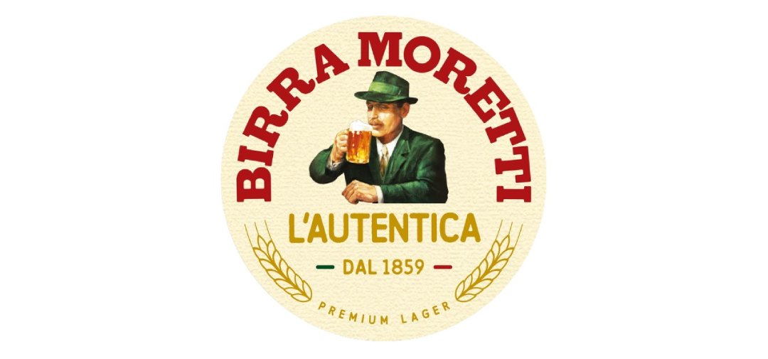 Logotipo de Birra Moretti sobre fondo blanco