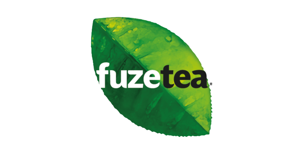 Logotipo de Fuzetea impreso sobre una hoja verde