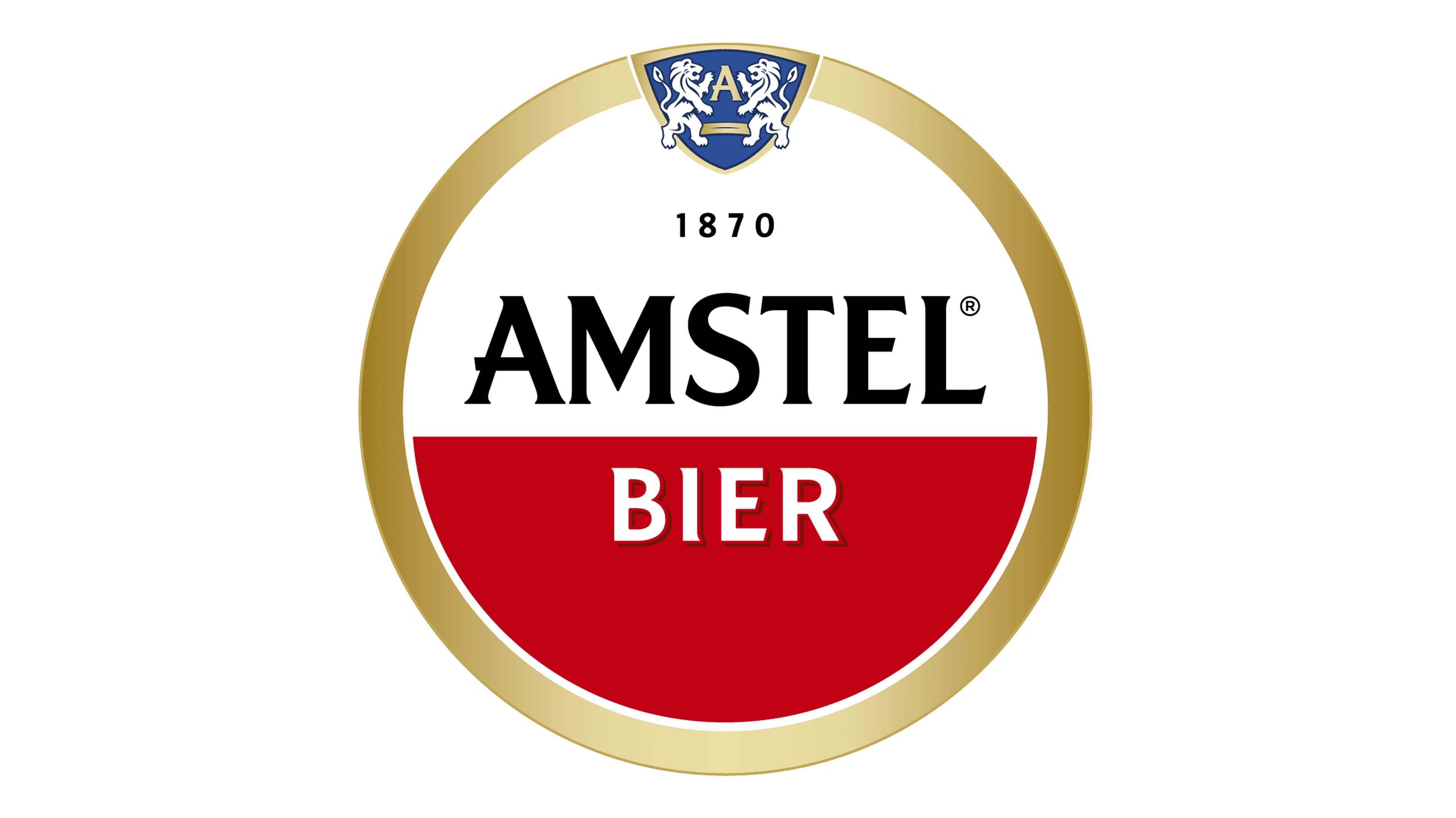 Logotipo de Amstel Bier sobre fondo blanco