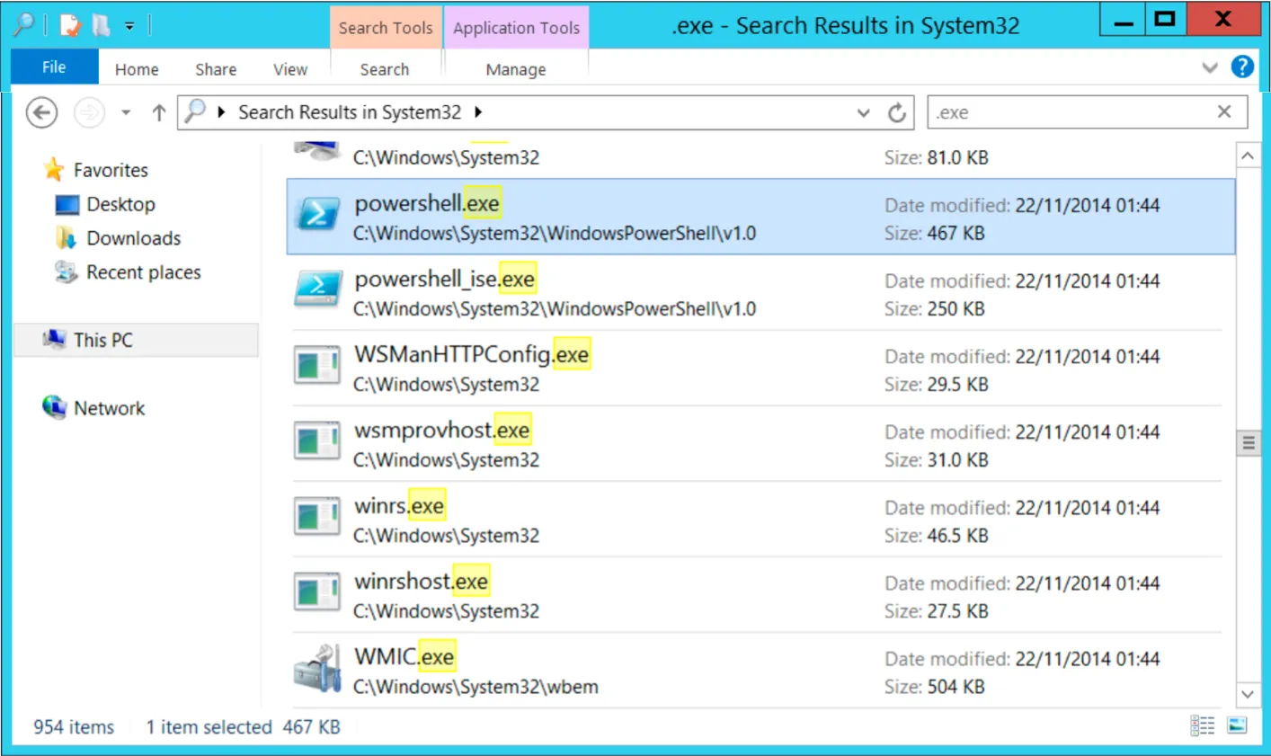 Example of system tools available in Windows 