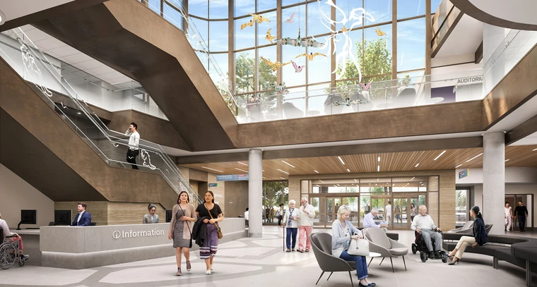 View of the Hall of the new South Niagara Hospital hospital