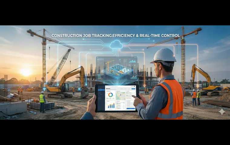 Un directeur de travaux tenant une tablette affichant un tableau de bord de suivi des travaux.