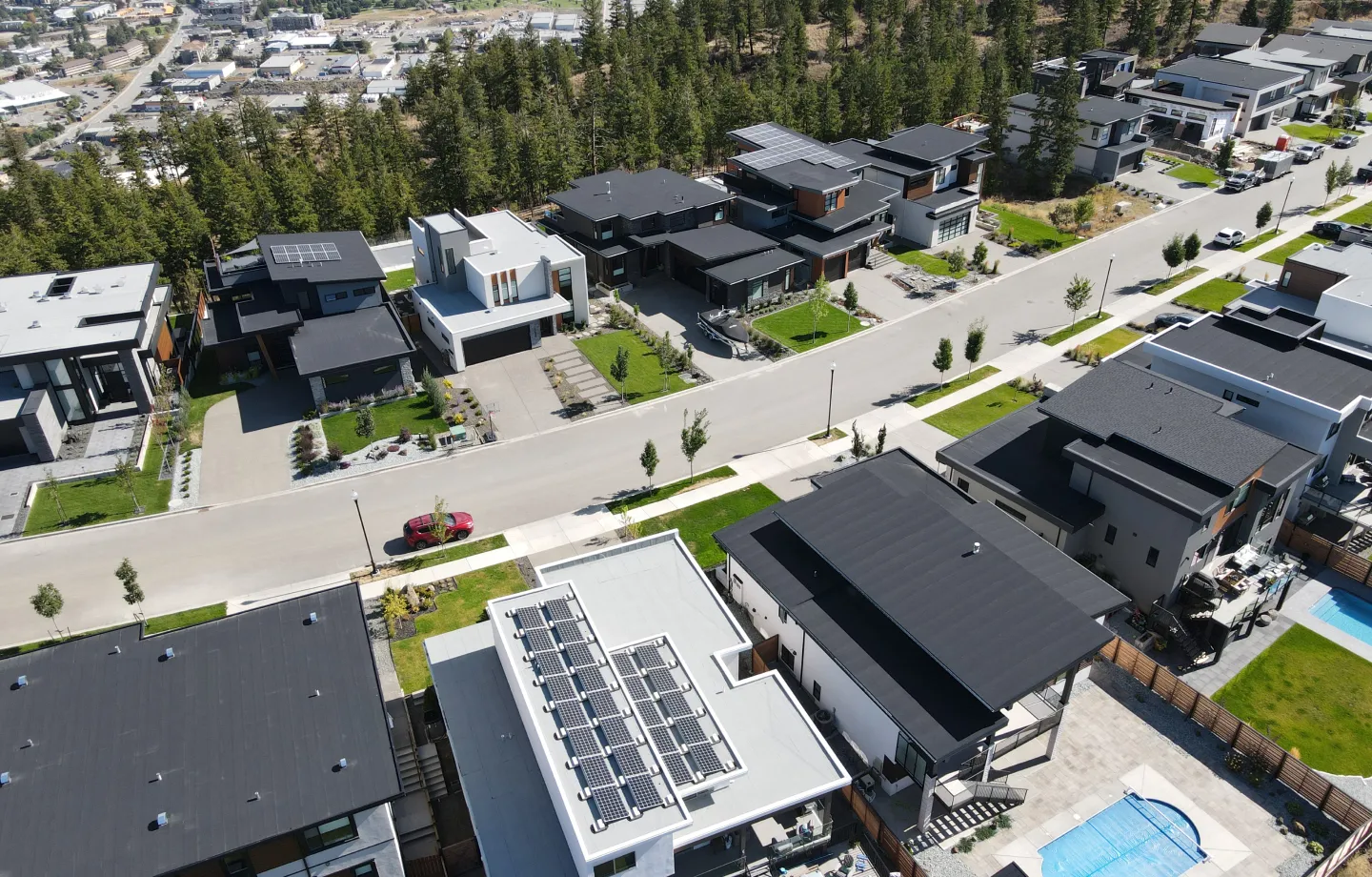 a roof with a solar panel