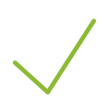 Green check mark icon on a transparent background.
