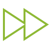 Green double right arrow icon symbolizing fast forward or faster payback period.