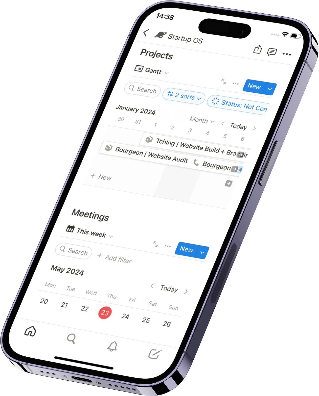 Startup Notion Template | iPhone Mockup