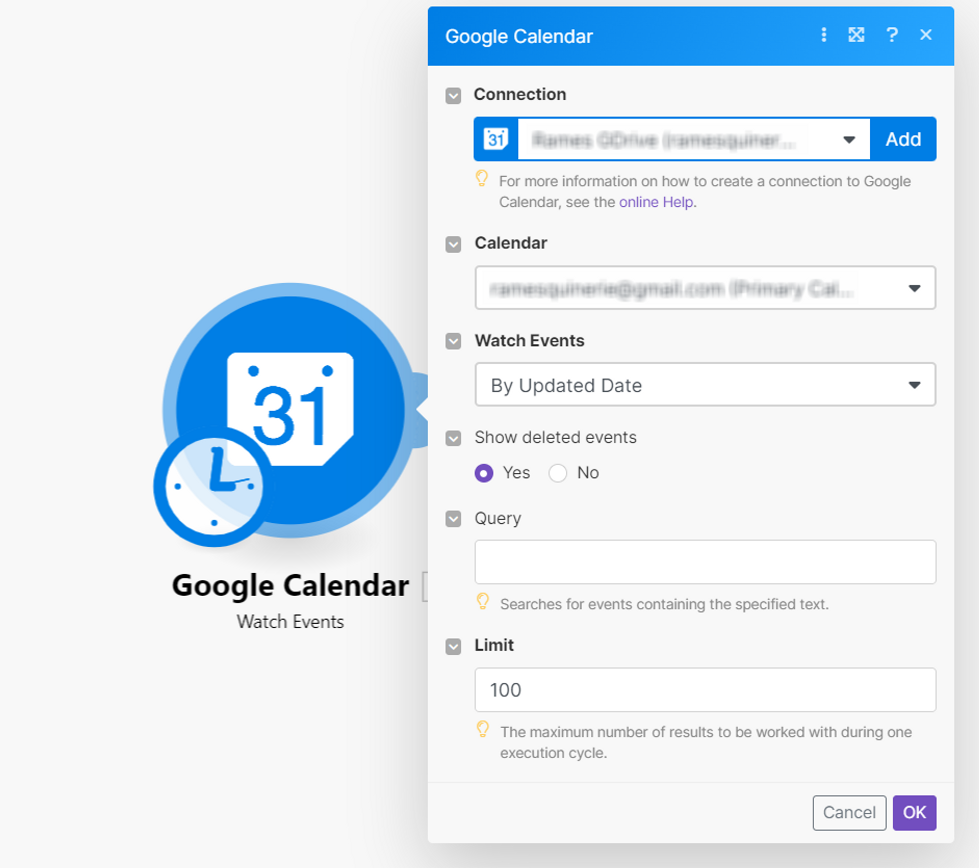 Google Calendar to Notion Step 1