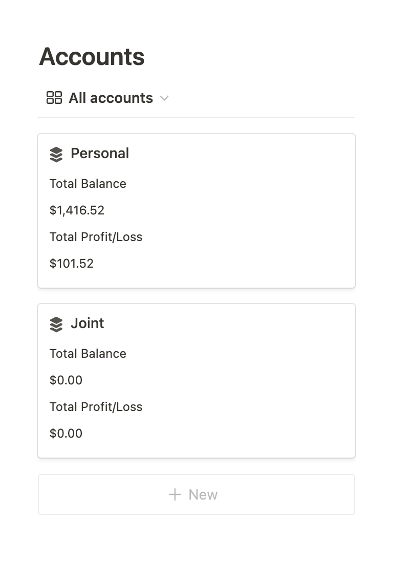 Notion Finance Account Tracker