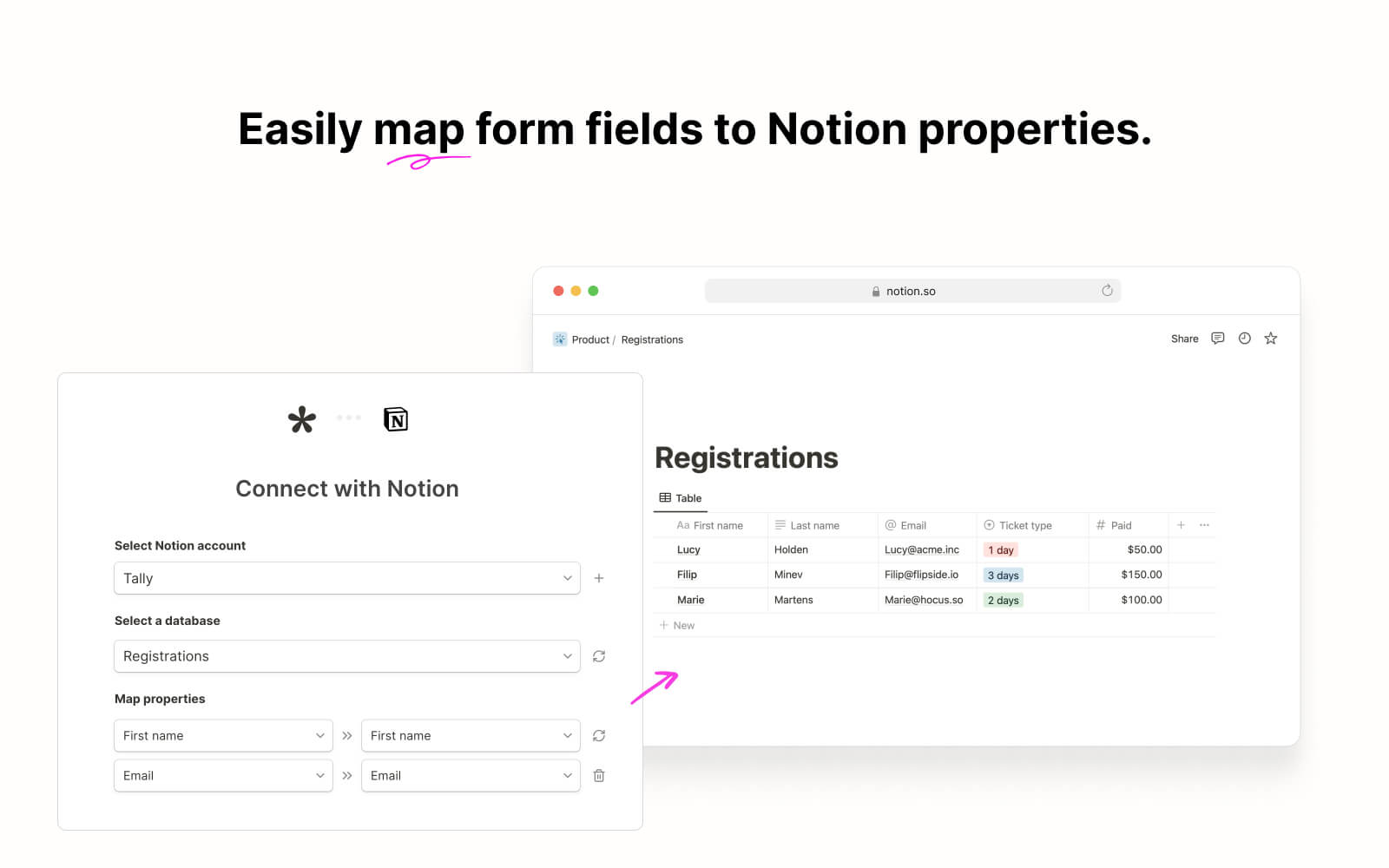 Tally to Notion integration