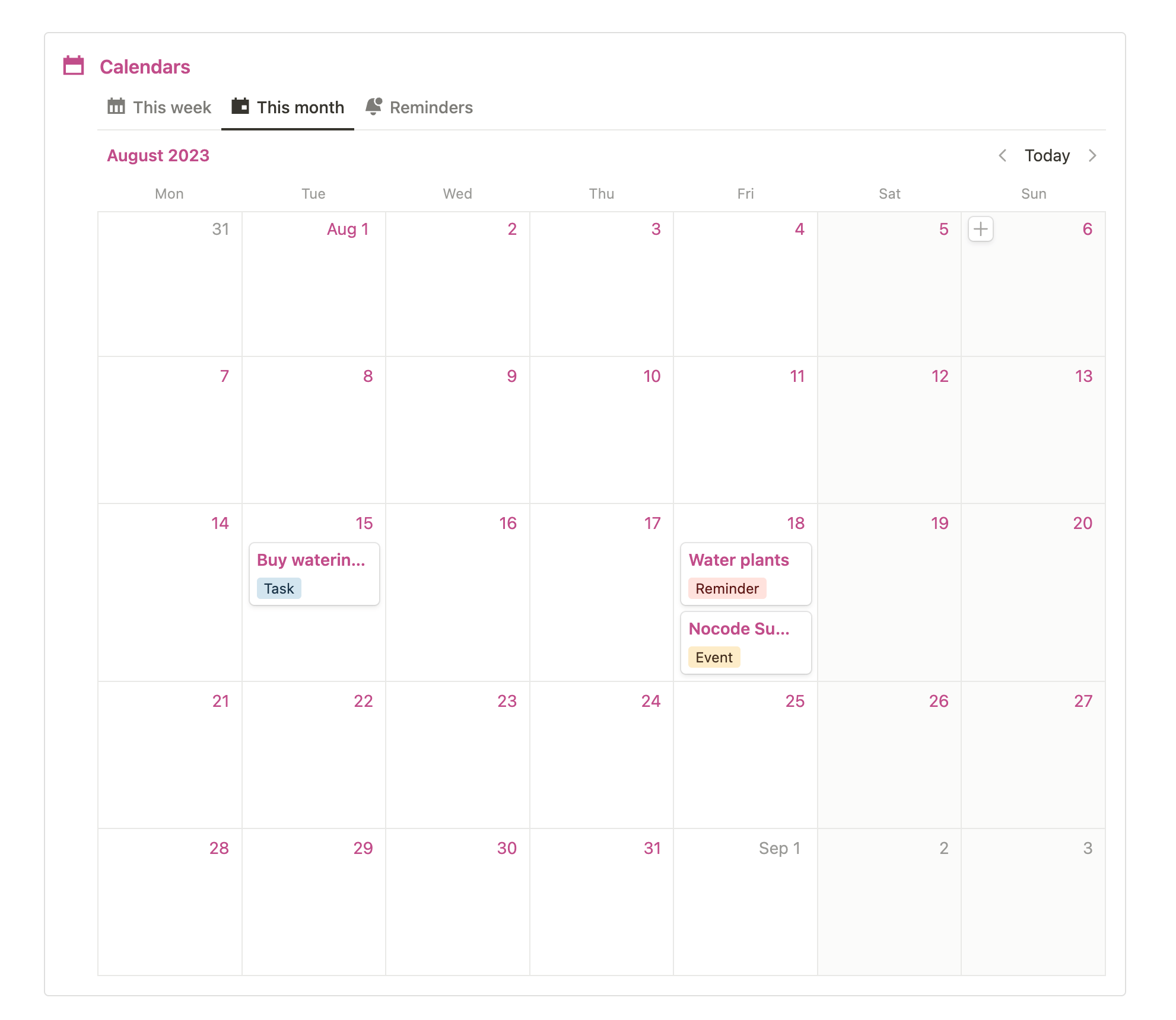 Notion calendar color