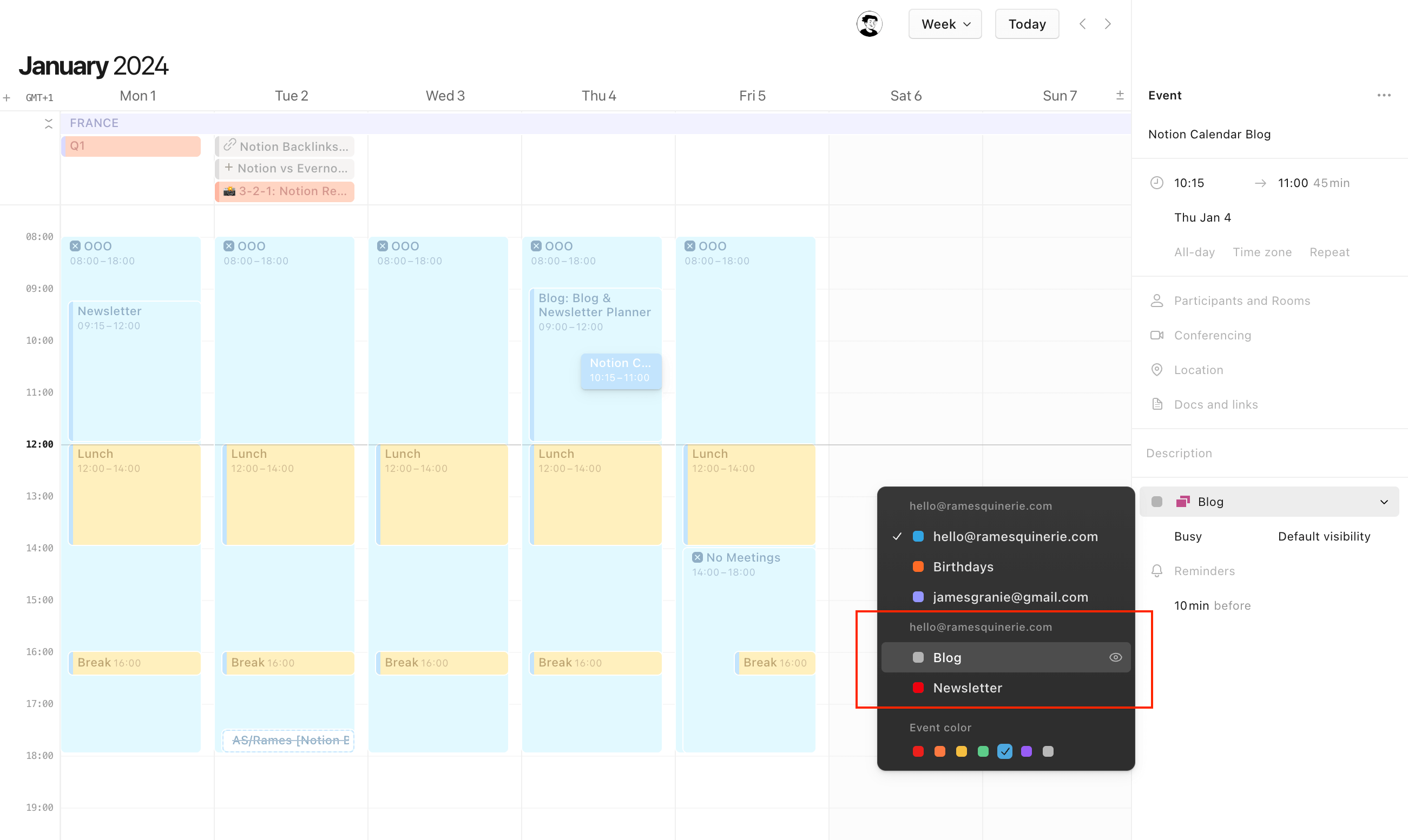 Add database items from Notion calendar