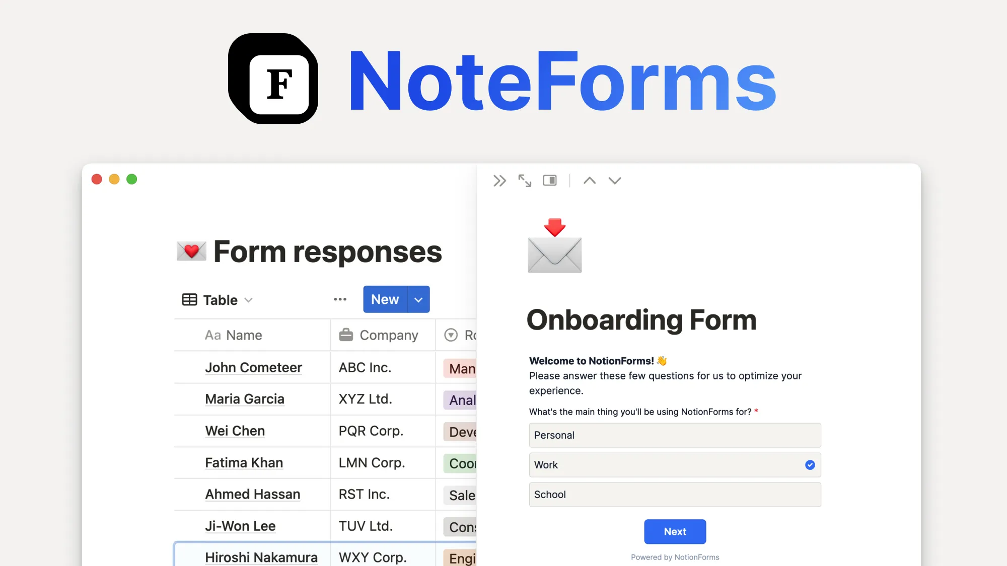 NoteForms (anciennement NotionForms)