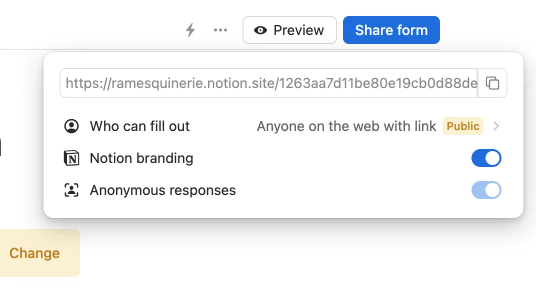 How to share Notion Forms