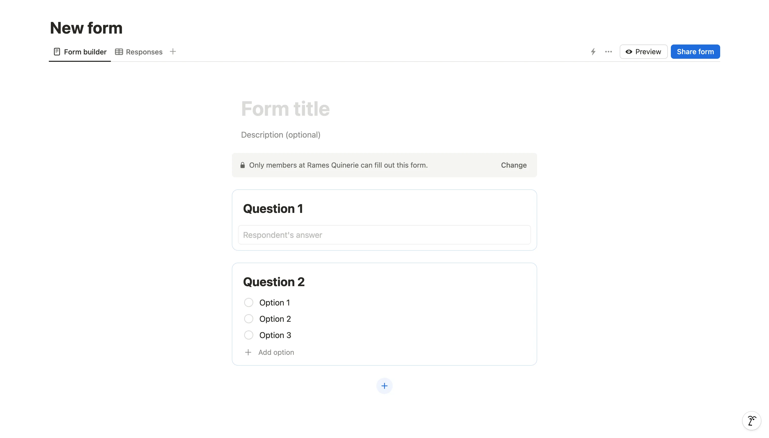 How to add a Form in Notion