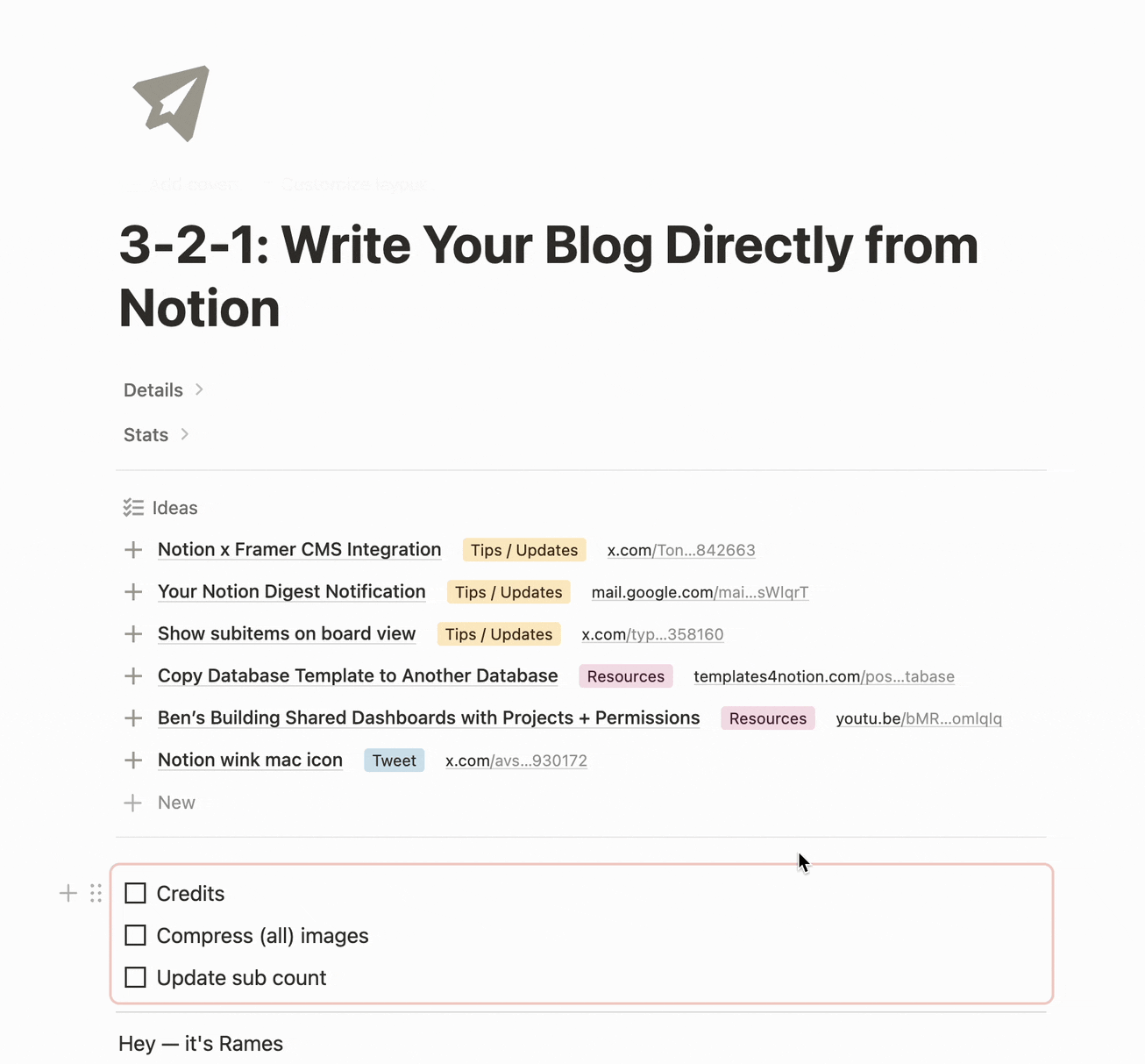 How to group Notion properties