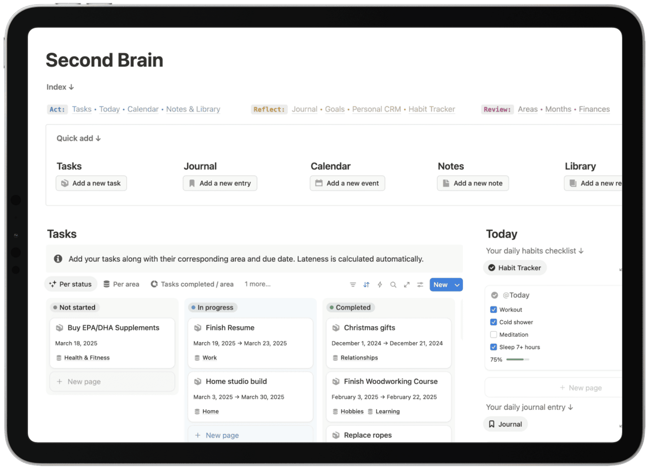Notion Second Brain for 2025