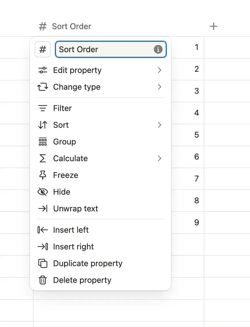 Notion's new properties settings
