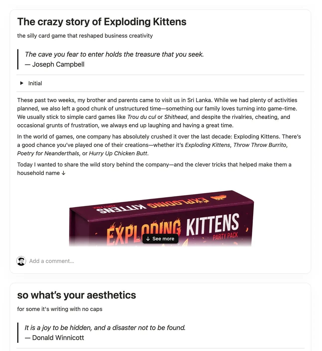 notion vue fil d'actualité pour les blogs