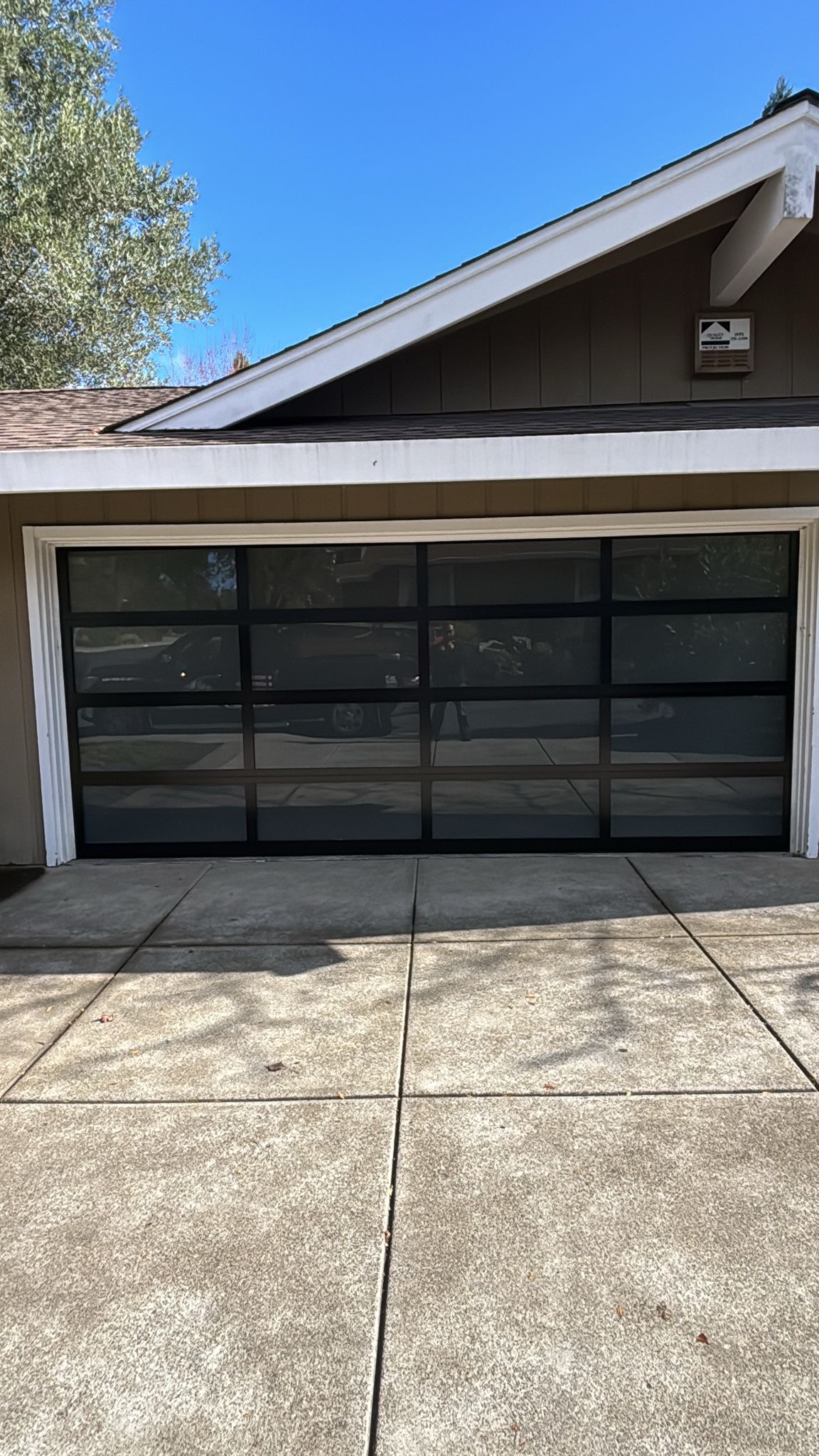 A house in San Ramon with a new garage door