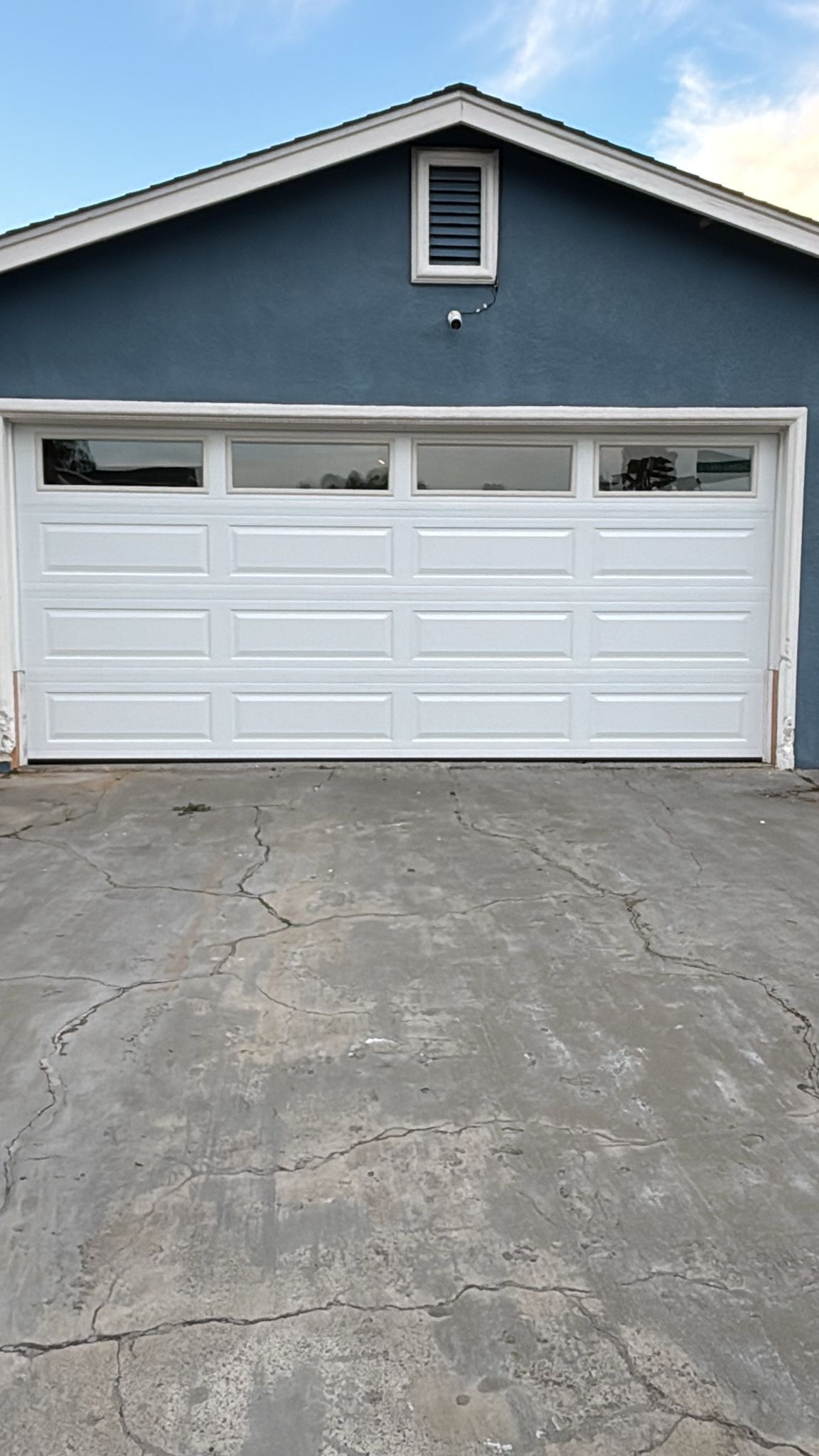 White garage door with windows in San Rafael