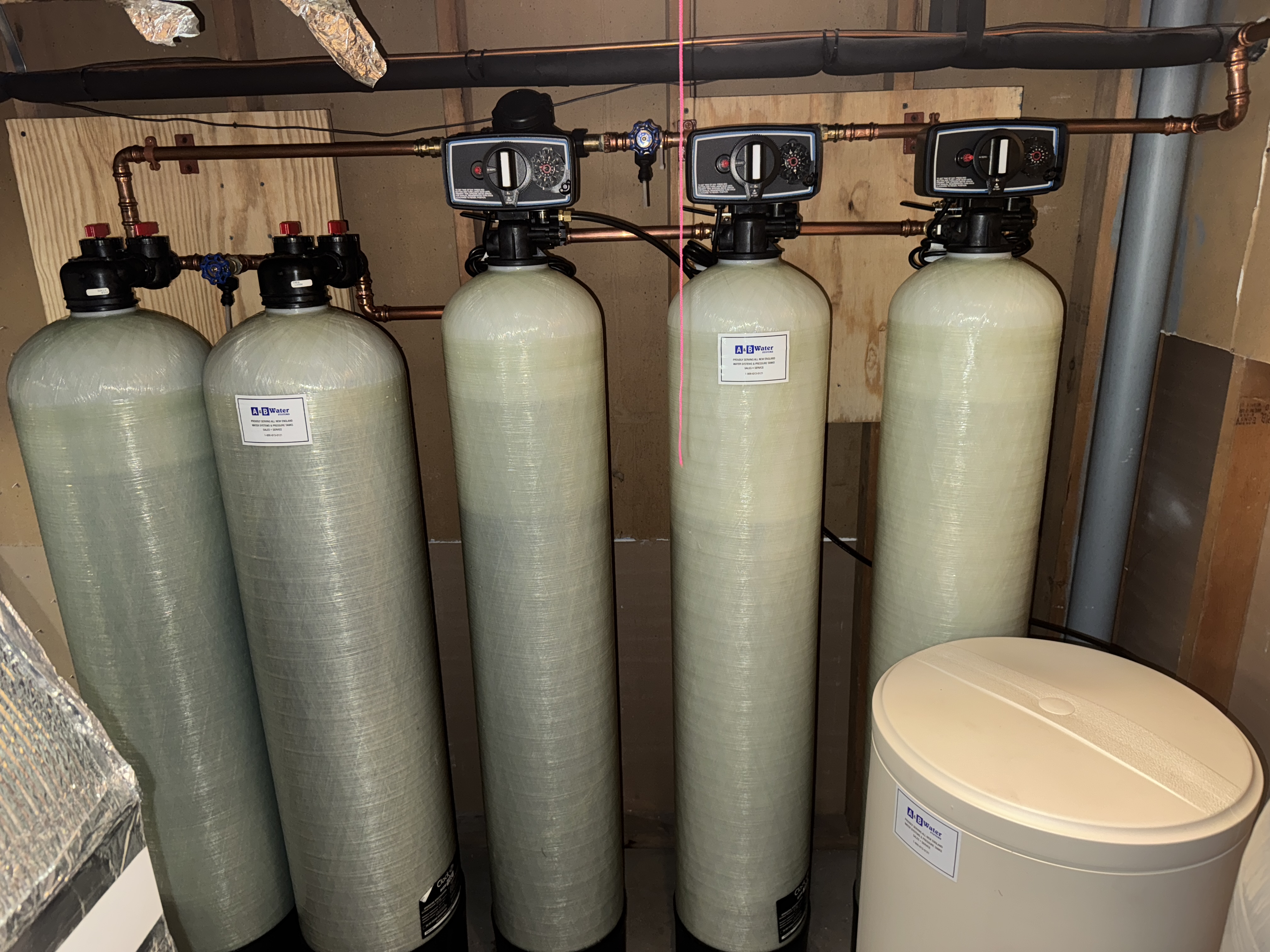 Multi-stage water treatment system installed by A & B Water Consultants