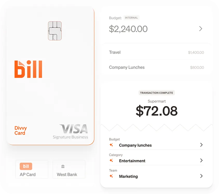 Screenshots of BILL's interface UI