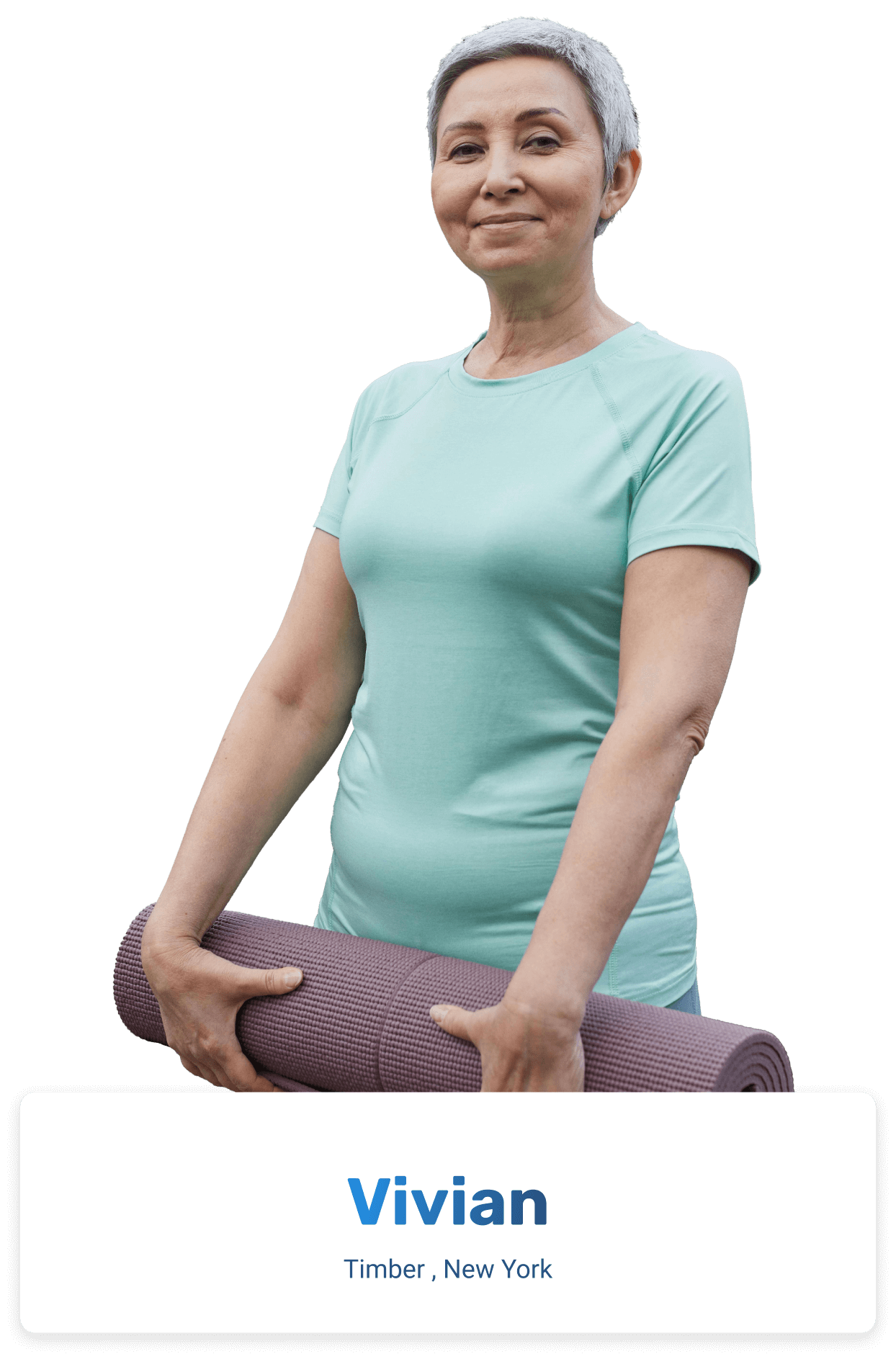 Woman holding yoga mat