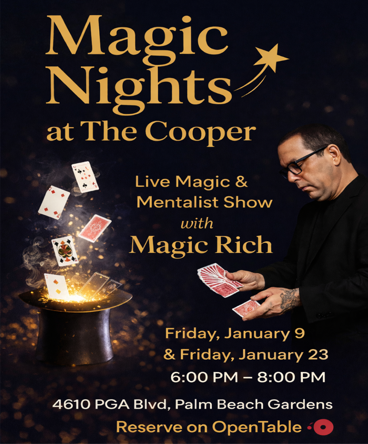 Live Magic & Mentalist Show with Magic Rich in January