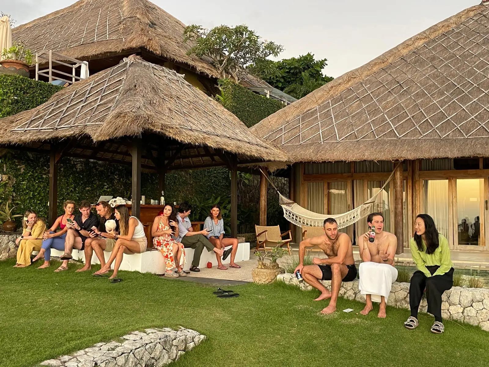 Students relaxing at the villa