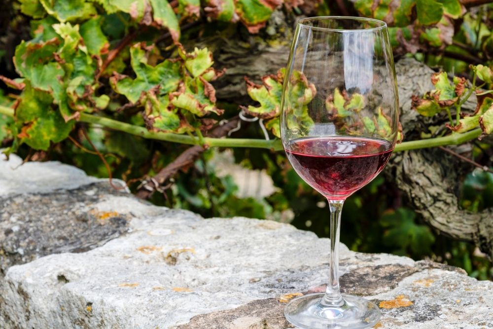 A glass of red wine in Pollensa, Mallorca