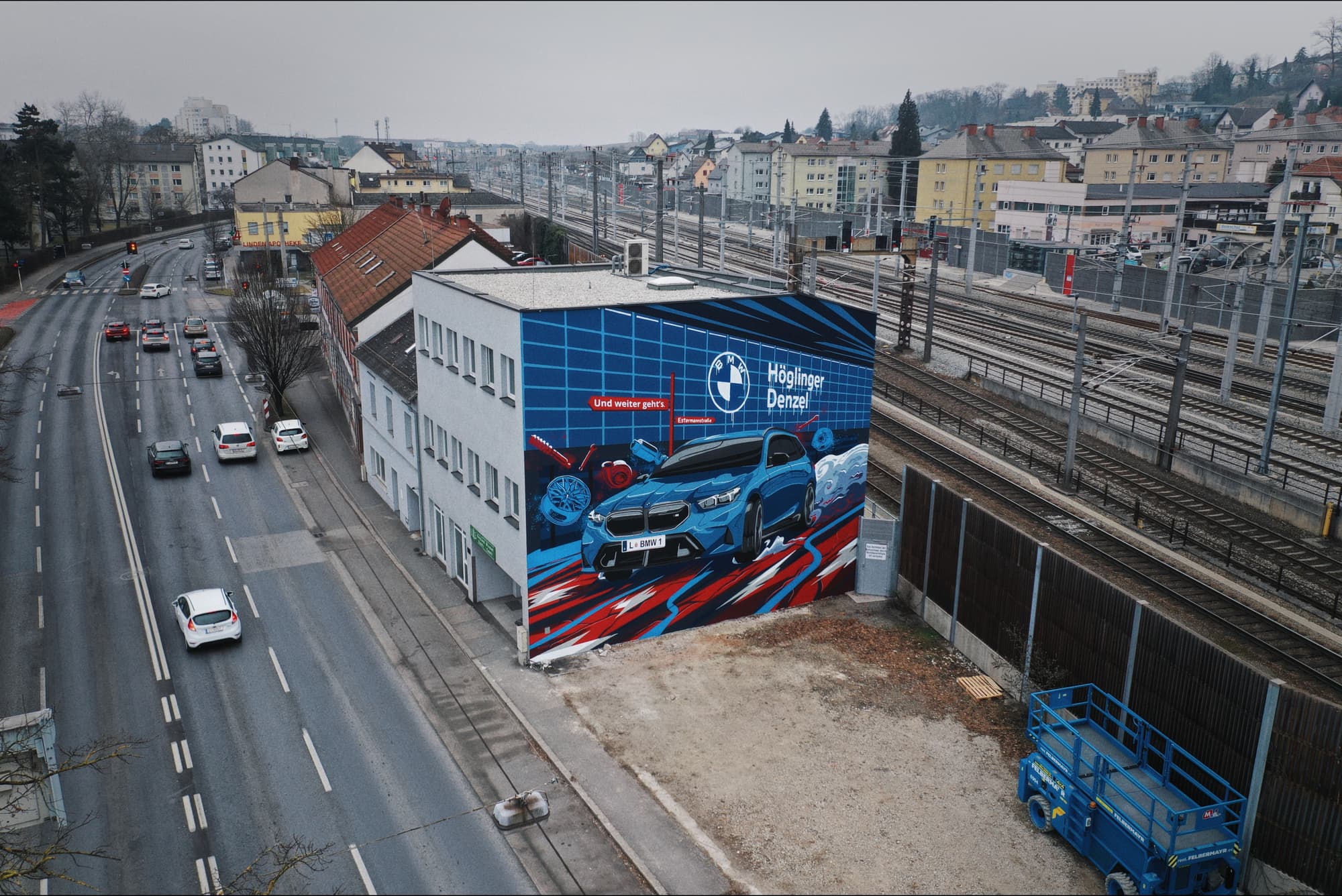 UP Agency Graffiti Auftrag Linz Österreich für BMW Höglinger.