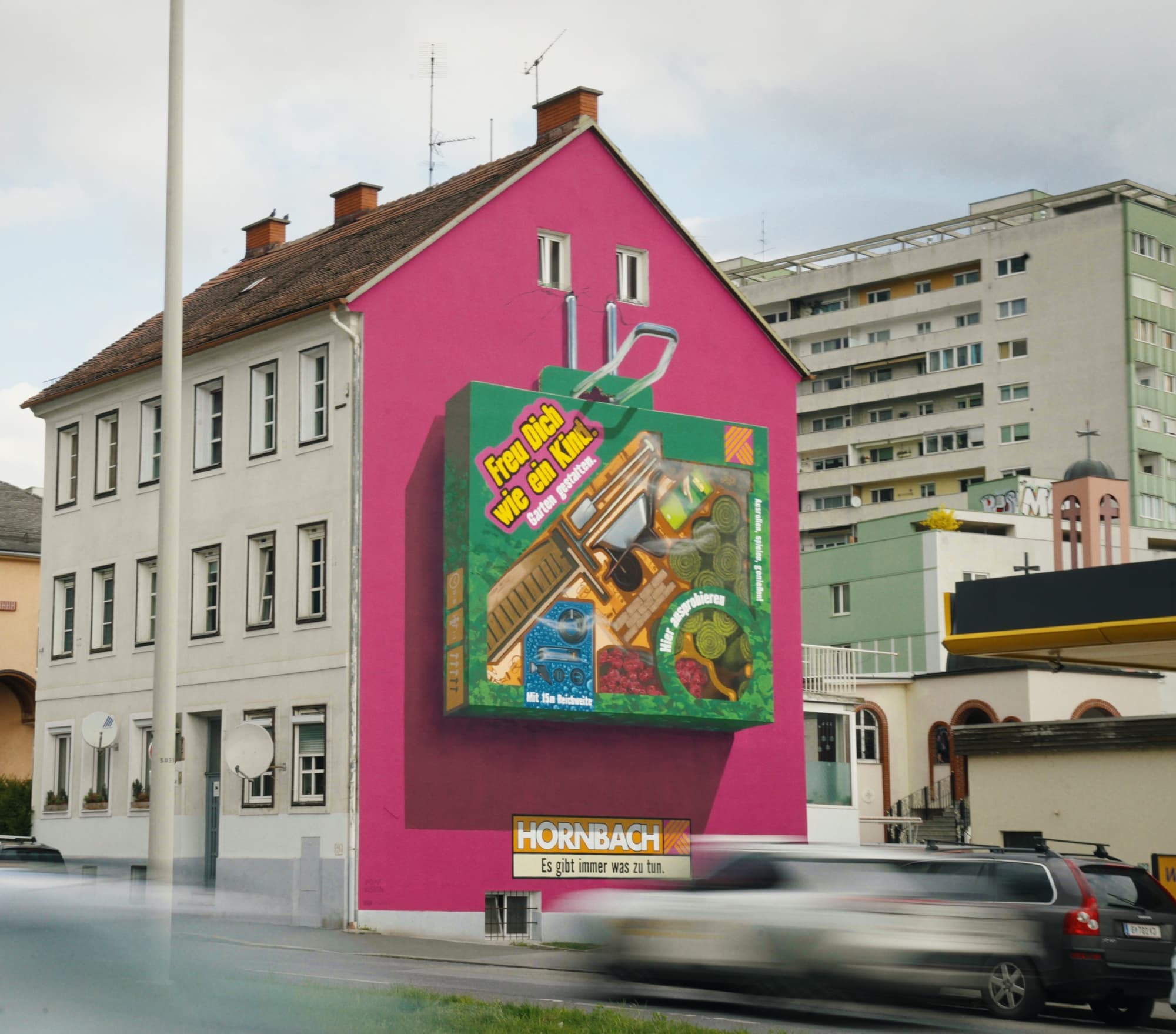 UP Agency gestaltet Flächen für Hornbach in Graz und Wien.