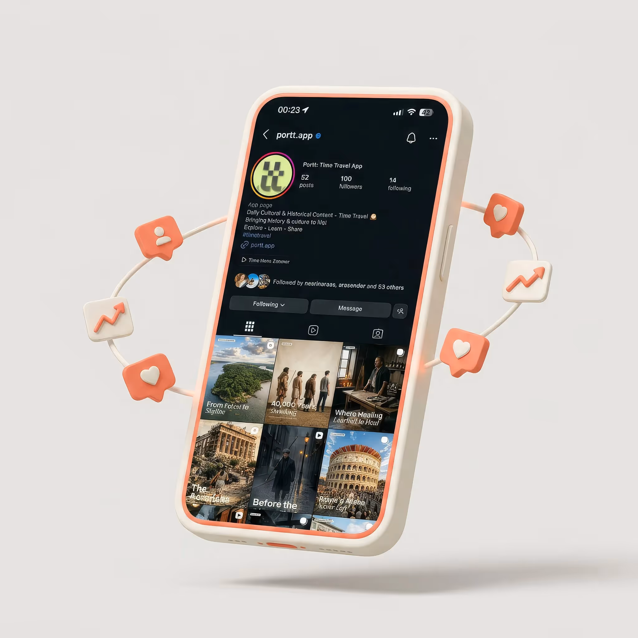 Portt app Instagram showcase