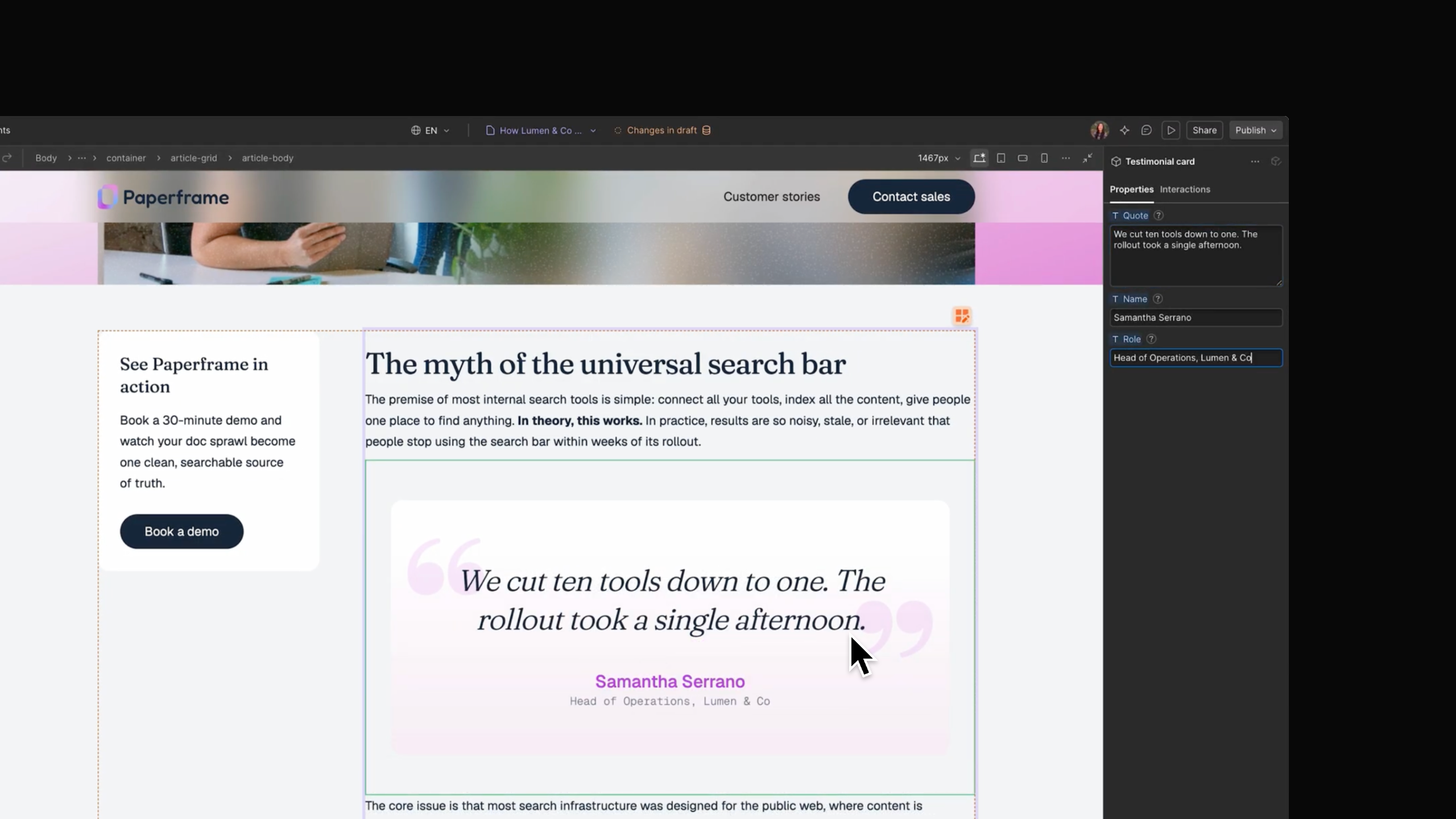 Wiederverwendbare Webflow Components direkt in CMS Rich-Text-Inhalte einfügen.