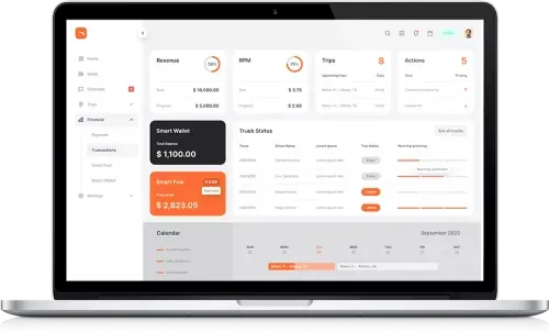 SmartHop fleet management app - screenshot on laptop