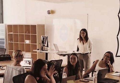 Teacher in the classroom with students