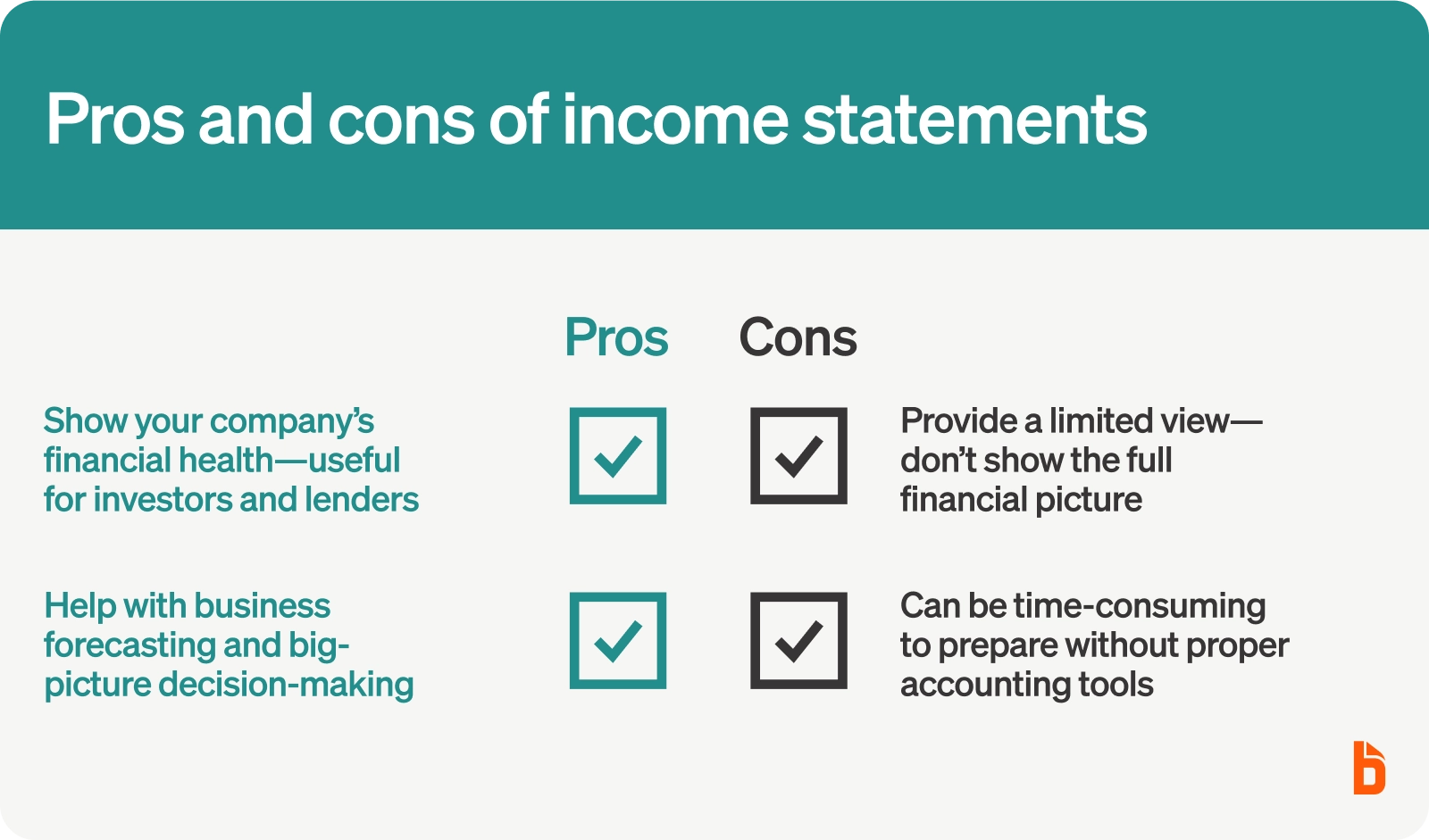 Pros and cons of income statements