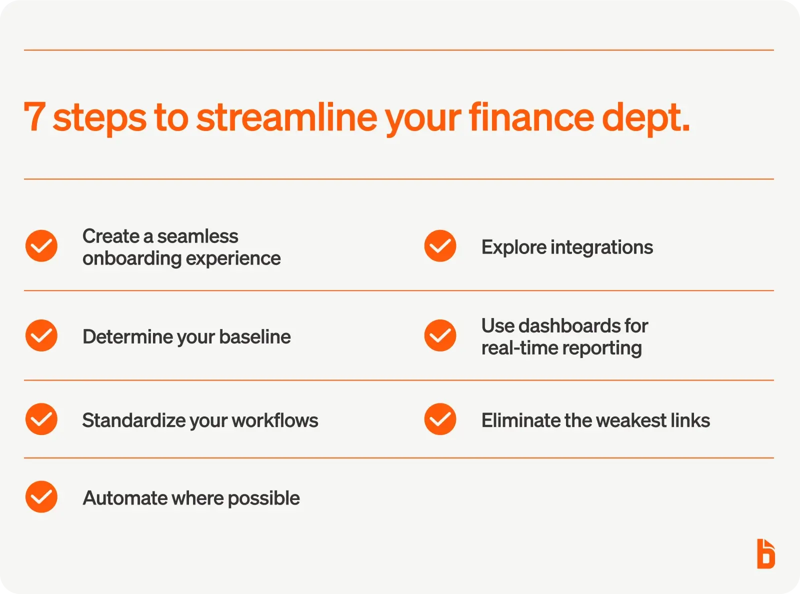 Steps to streamline your finance department