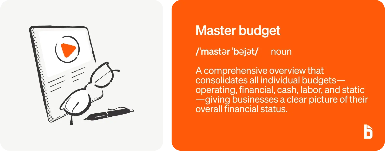 What is a master budget?