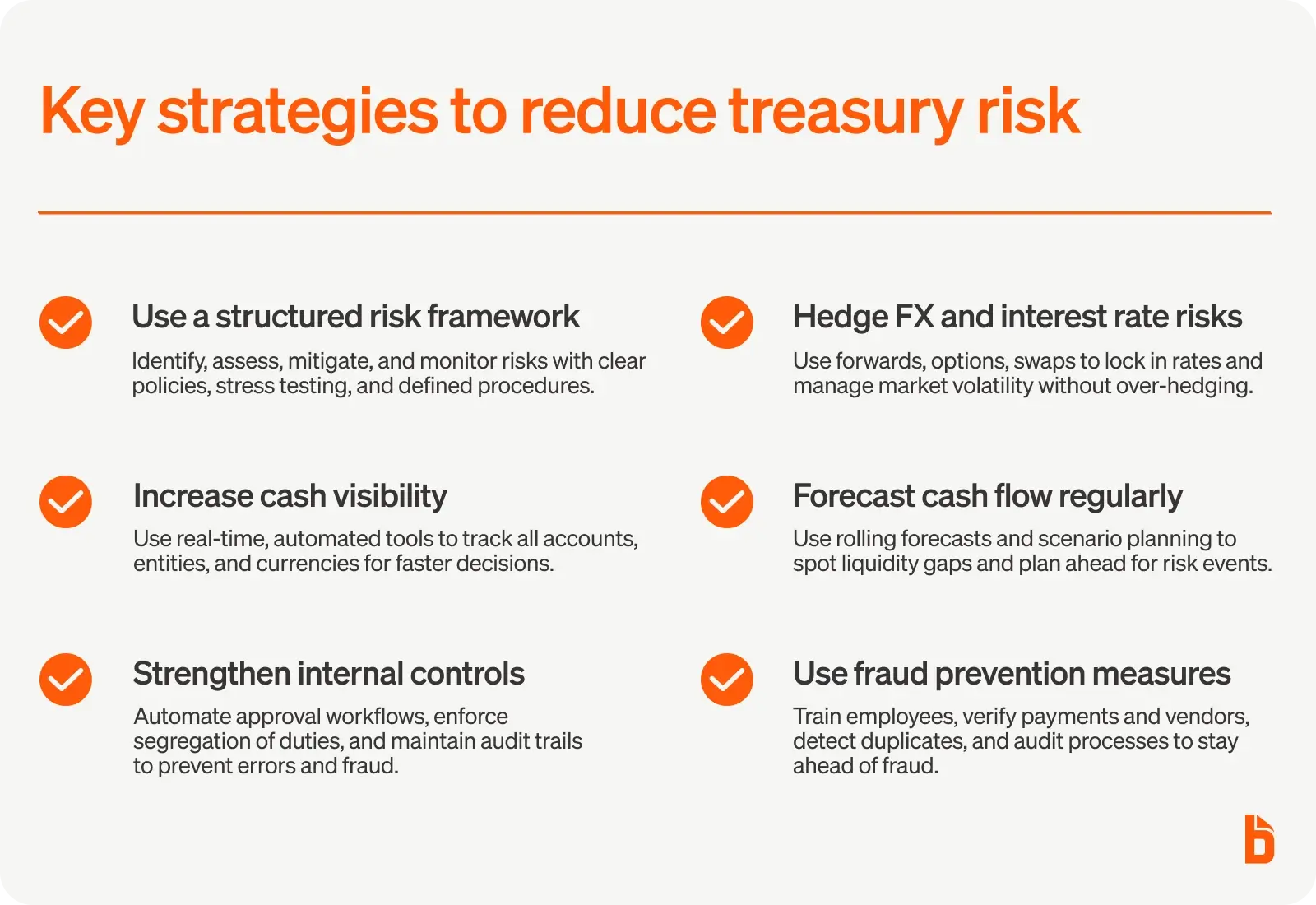 Key strategies to reduce treasury risk