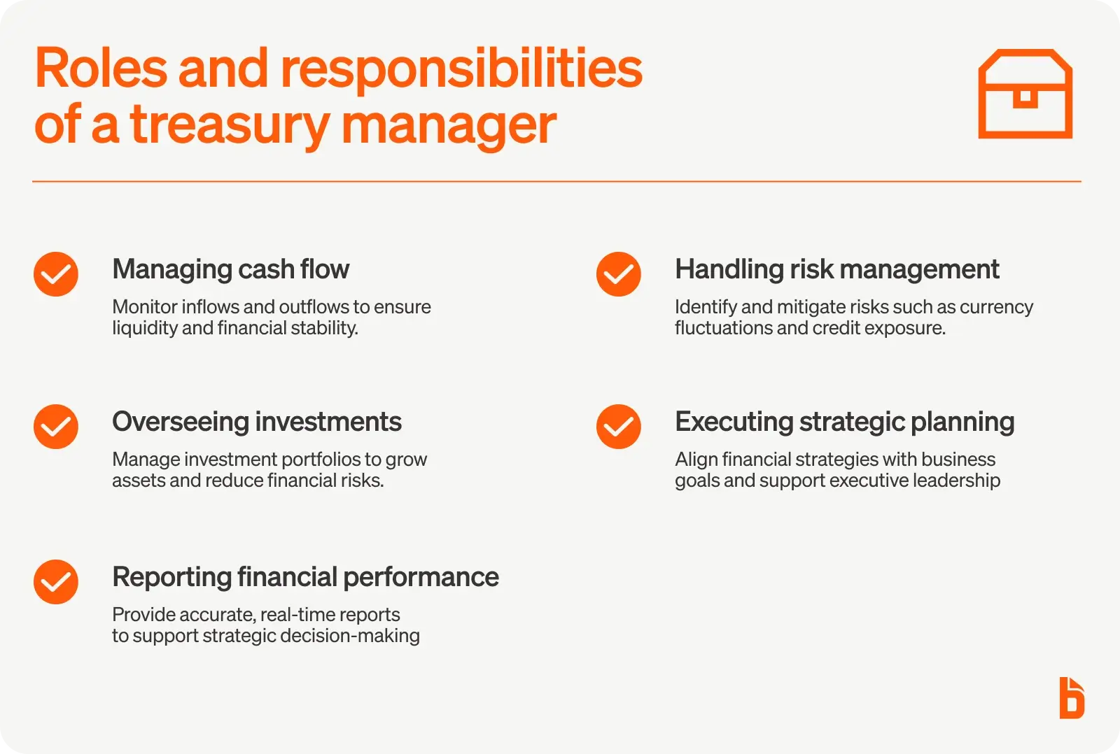 Roles and responsibilities of a treasury manager