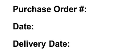 purchase order number in template