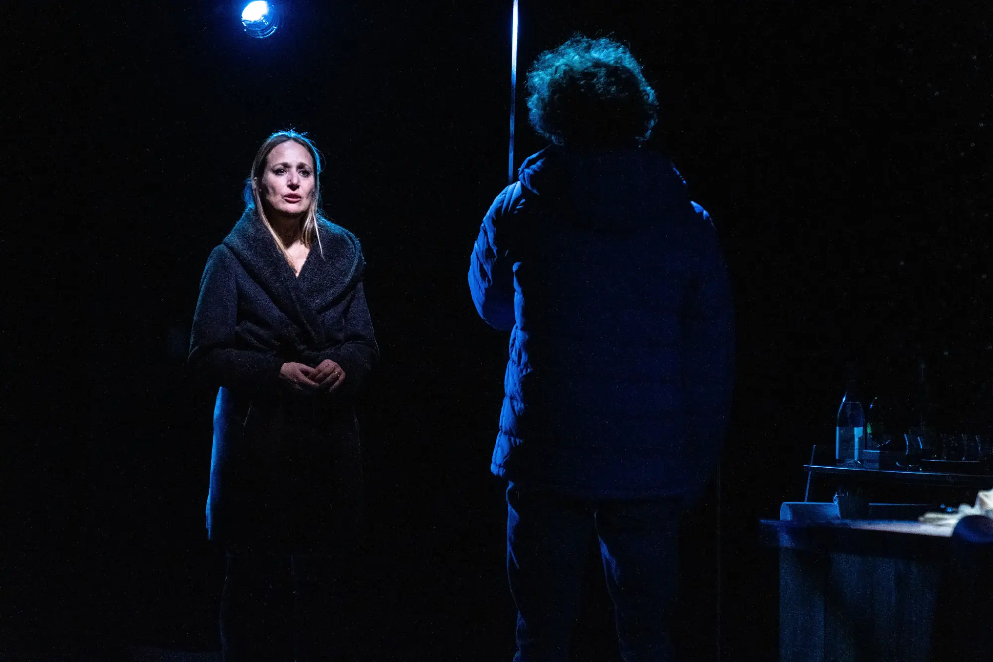 A Detroit Public Theatre spotlighted acting scene in the dark