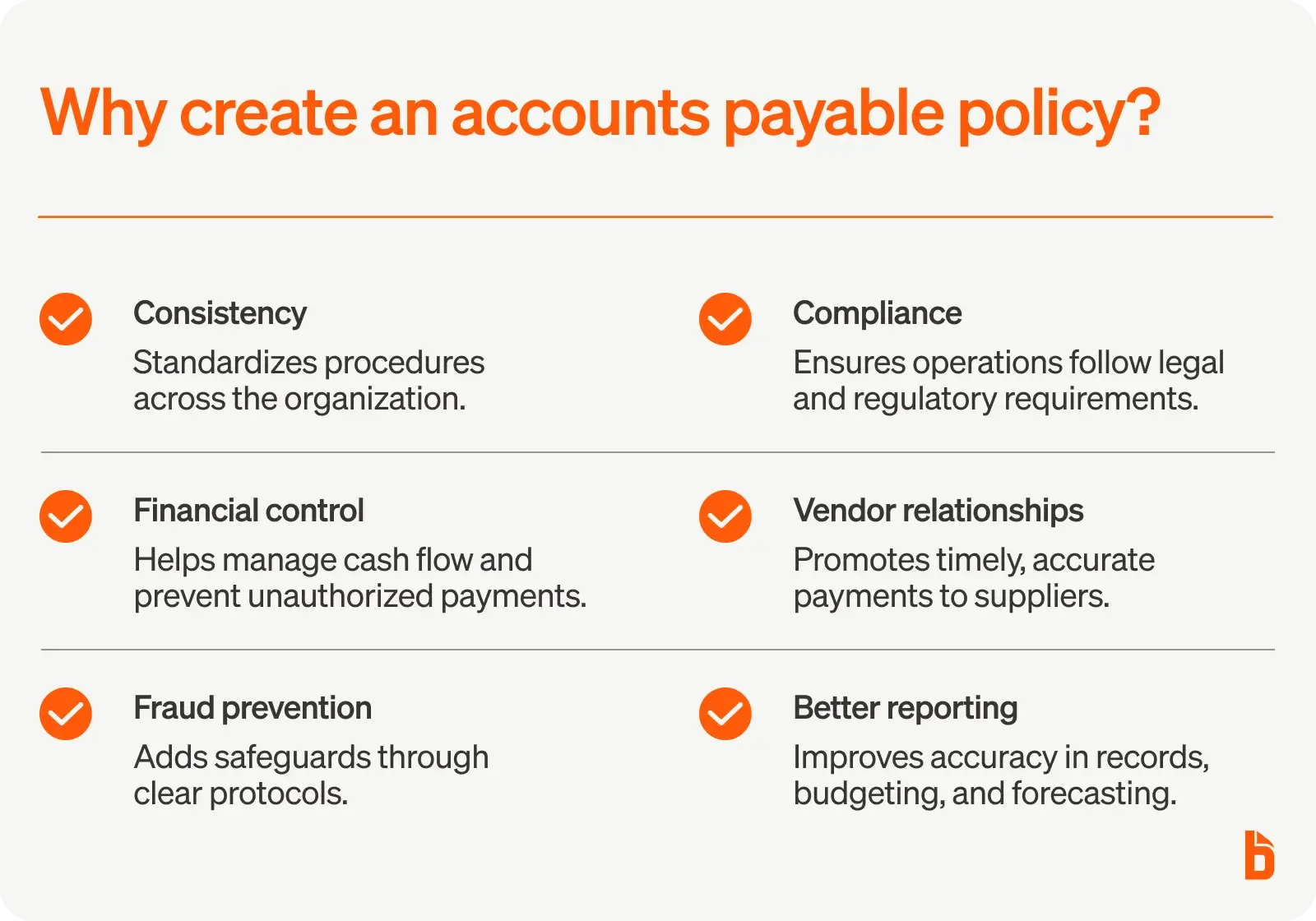 Why create an accounts payable policy?
