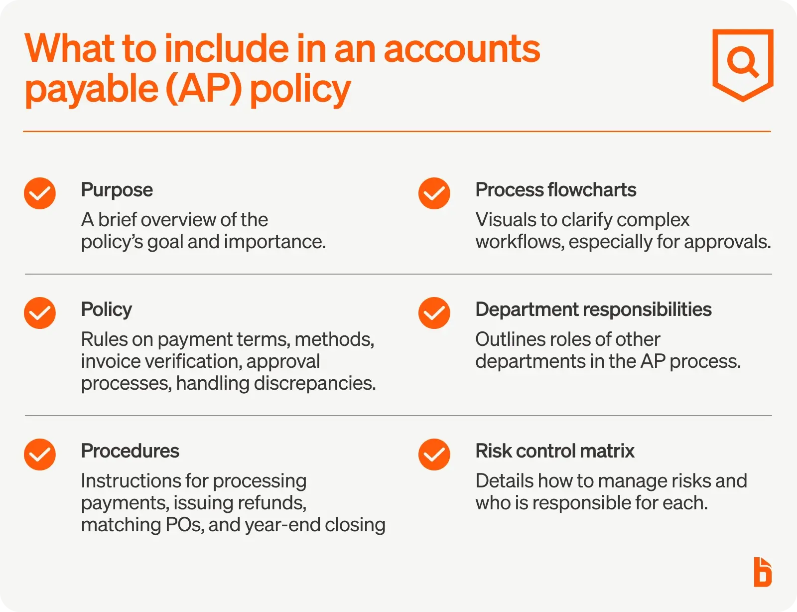 What to include in an accounts payable policy