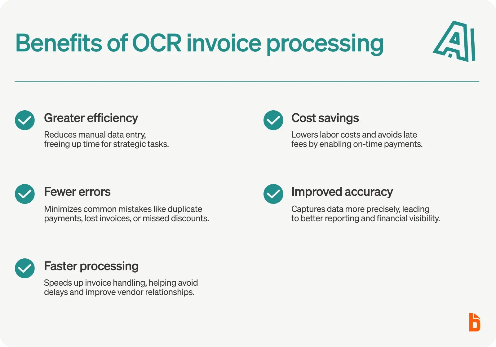Benefits of OCR invoice processing