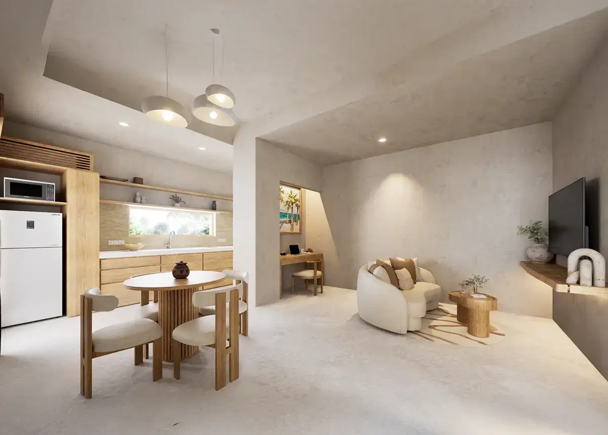 Atrium Lombok fully furnished apartment unit type B render