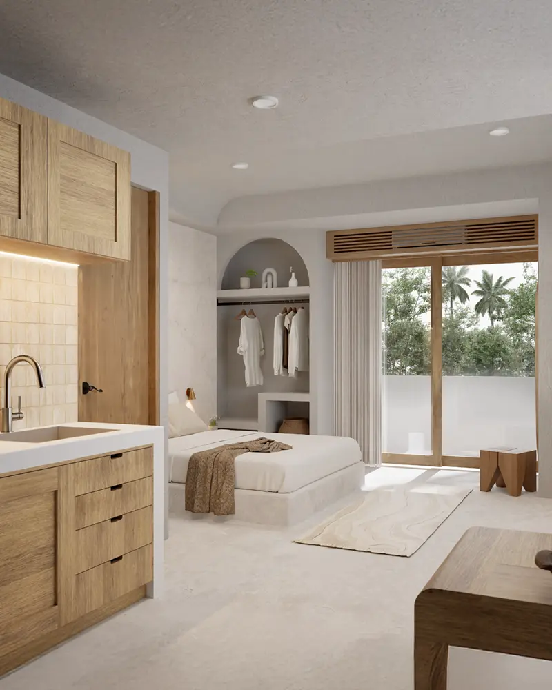 Atrium Lombok Type C17 apartment unit render