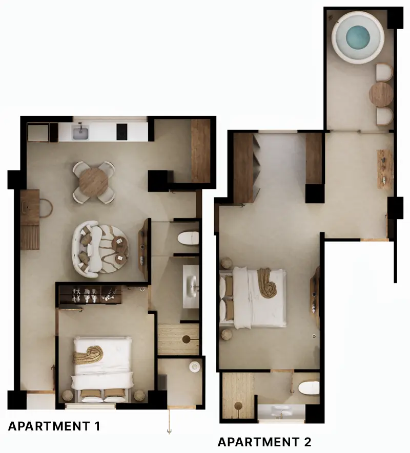 Atrium Lombok Dual Key Apartment Unit Type B Floorplan