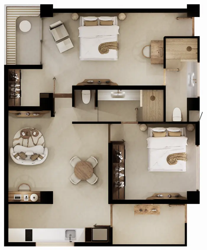 Atrium Lombok Dual Key Apartment Unit Type B Floorplan
